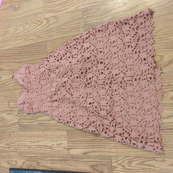 ASTR the Label lace A-line midi dress pink mauve lined women's size small - Picture 3 of 4